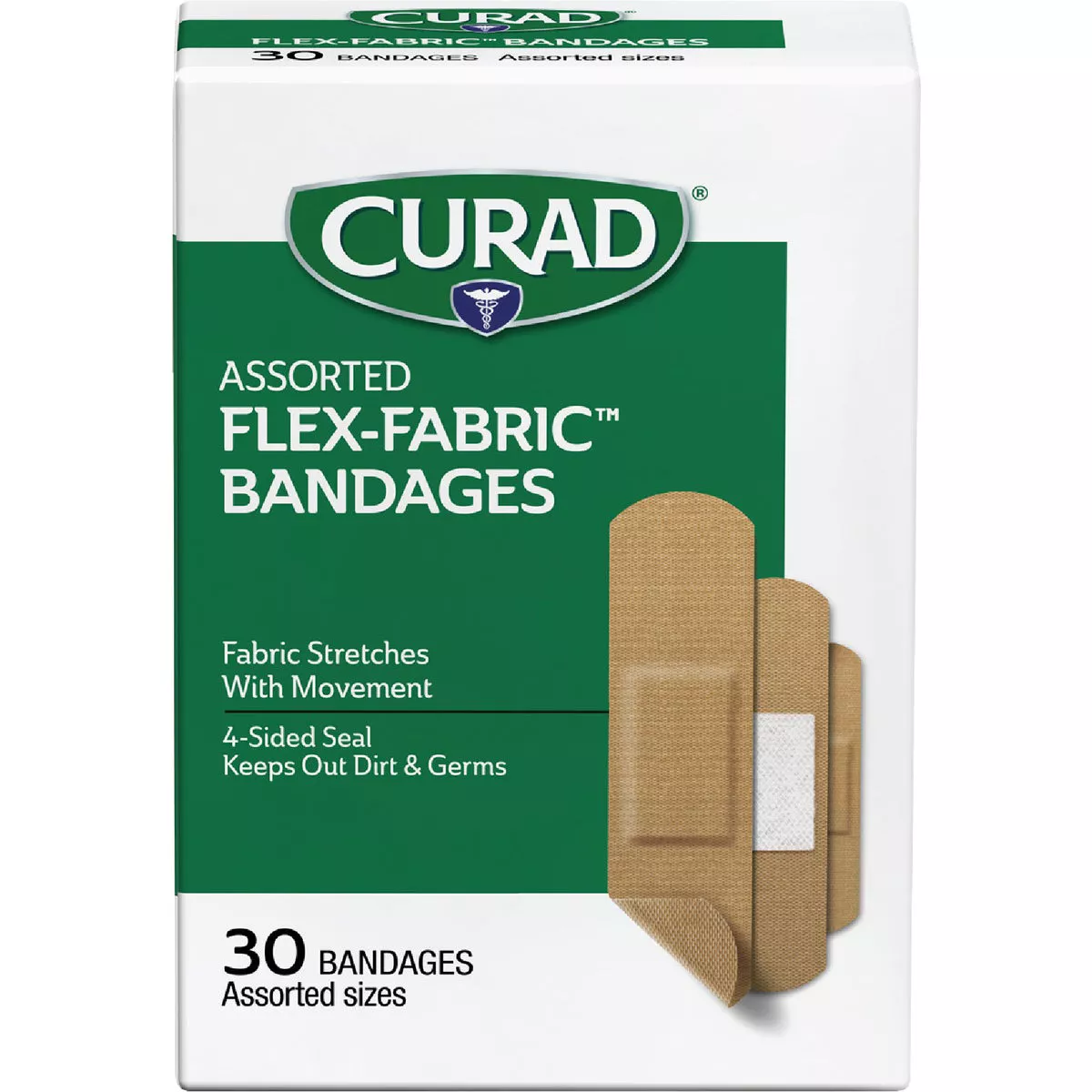 Curad Flex-Fabric Assorted Sizes Bandages, (30 Ct.)
