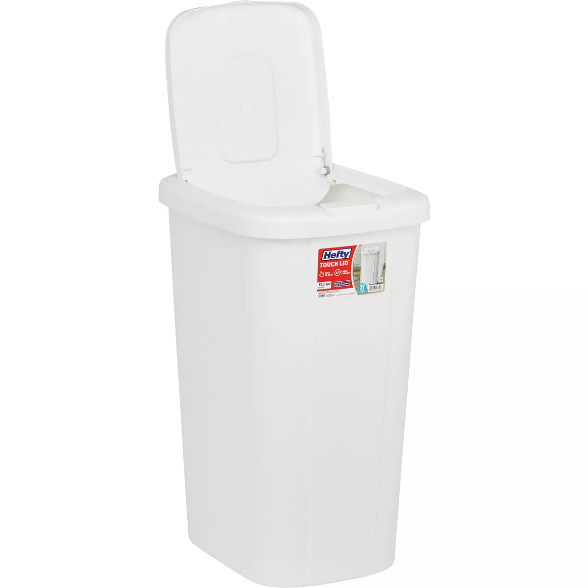 Hefty 13 Gal. White Wastebasket with Lid - photo 2