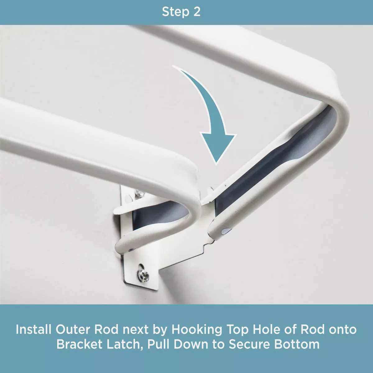 Kenney 28 In. To 48 In. Double White Curtain Rod - photo 5