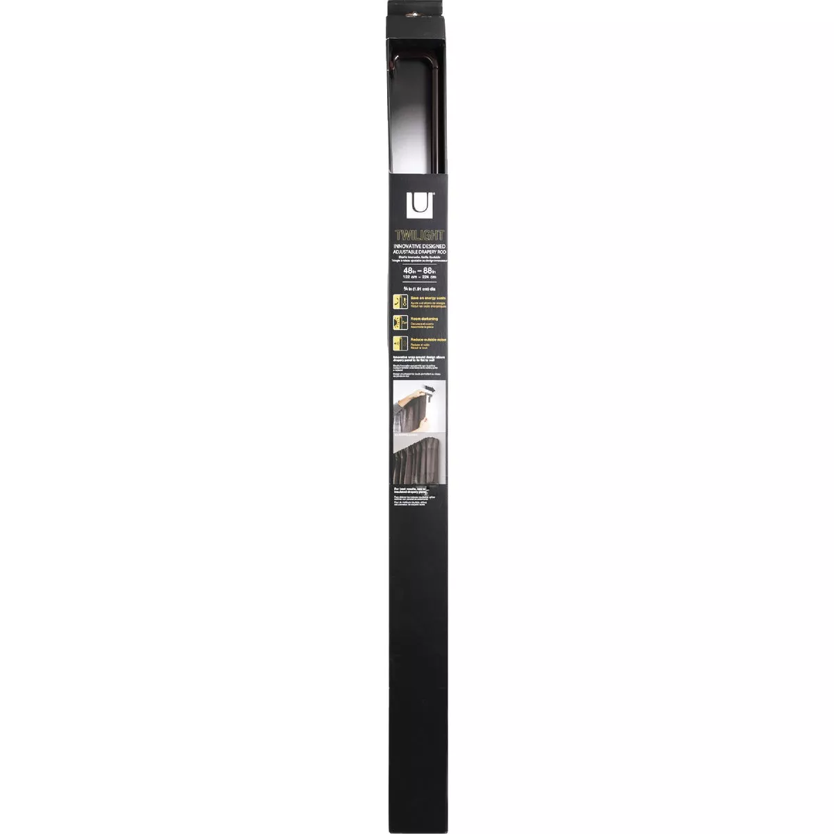 Umbra Twilight Wrap Around 48 In. To 88 In. 3/4 In. Single Curtain Rod, Auburn Bronze - photo 2