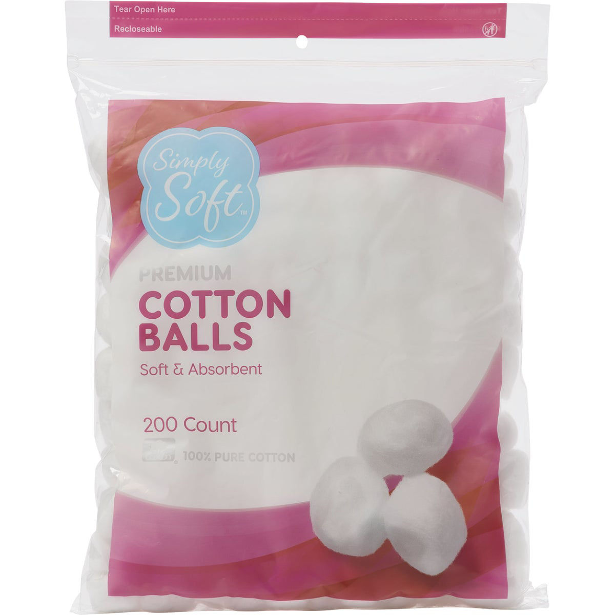 Simply Soft Premium Jumbo Cotton Balls (200-Count)