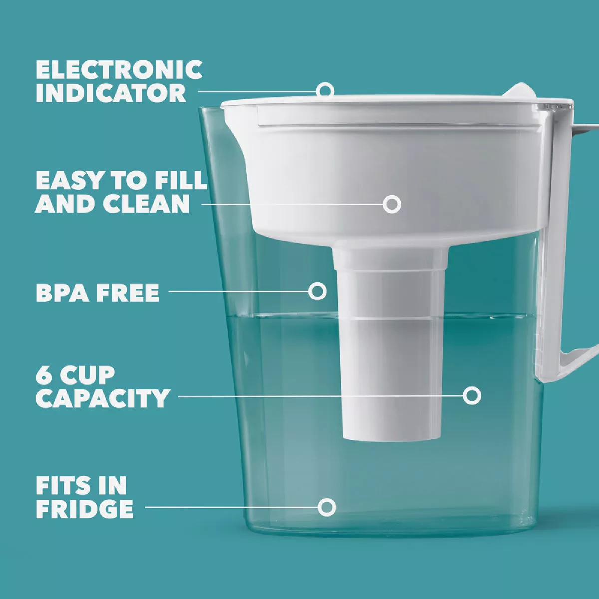 Brita White 6-Cup Water Filter Pitcher - photo 7