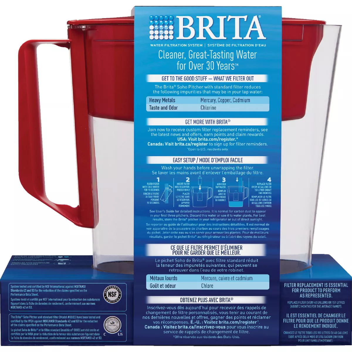 Brita 6-Cup Red Water Filter Pitcher - photo 5