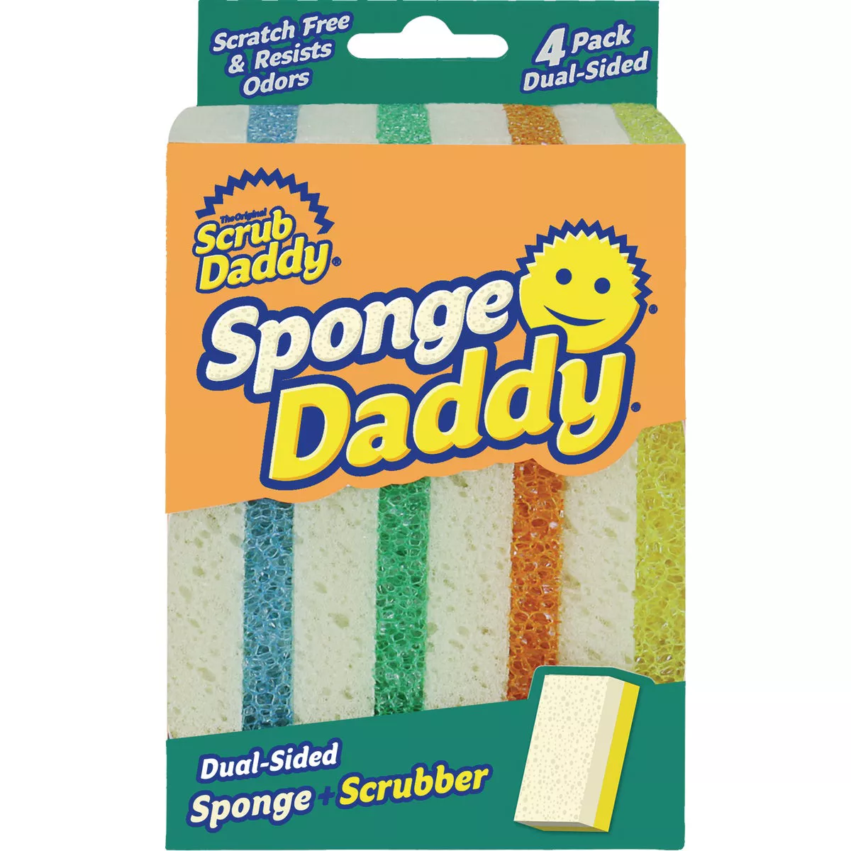 Sponge Daddy 4.5 In. x 2.7 In. Dual Sided Scrub Sponge (4-Count)