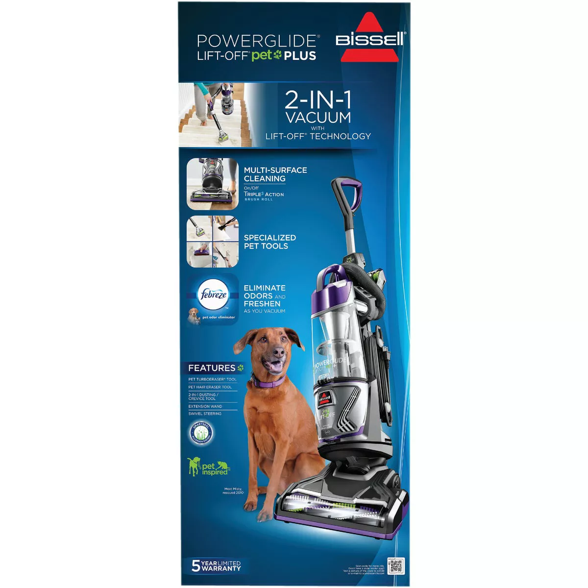 Bissell PowerGlide Lift-Off Pet Plus Bagless Upright Vacuum Cleaner - photo 2