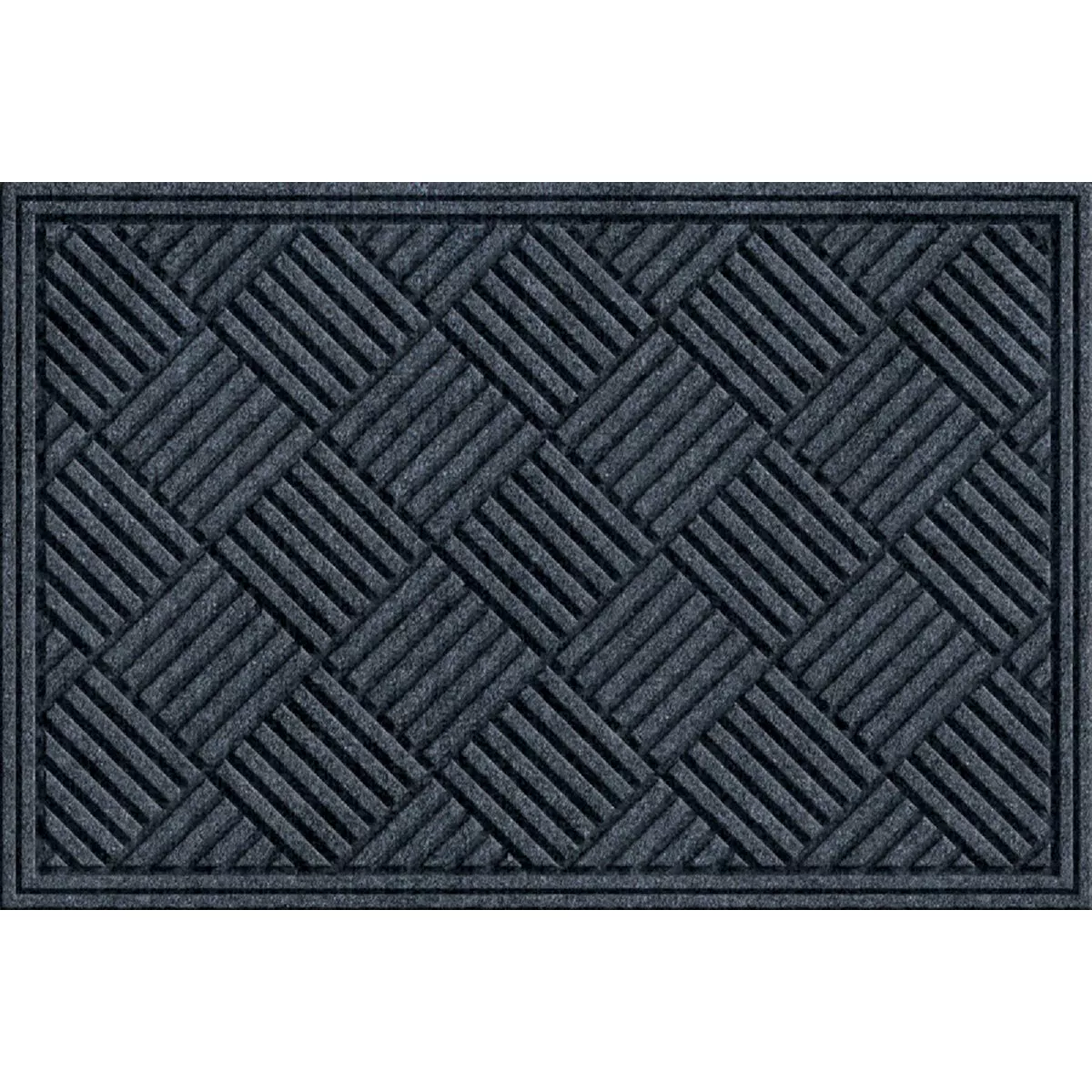 Apache Textures Smoke 24 In. x 36 In. Carpet/Recycled Rubber Door Mat