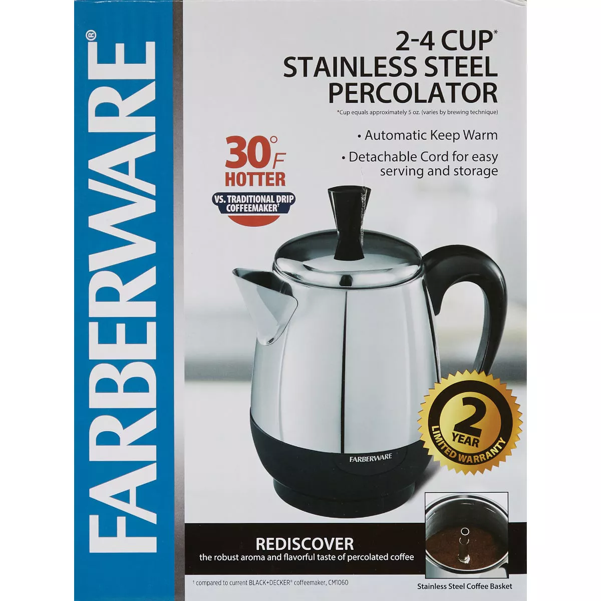 Farberware 4 Cup Stainless Steel Coffee Percolator - photo 2