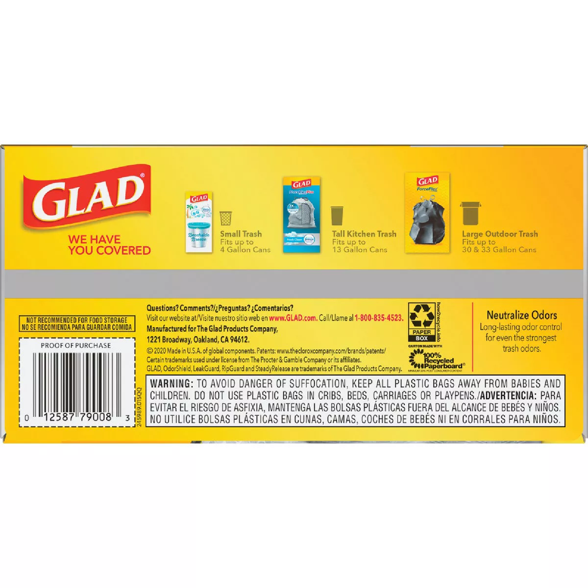 Glad ForceFlex Plus 13 Gal. Tall Kitchen White Trash Bag (40-Count) - photo 2