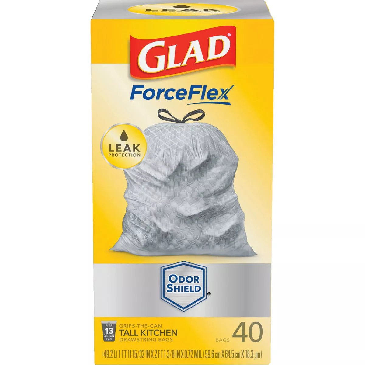 Glad ForceFlex Plus 13 Gal. Tall Kitchen White Trash Bag (40-Count) - photo 3