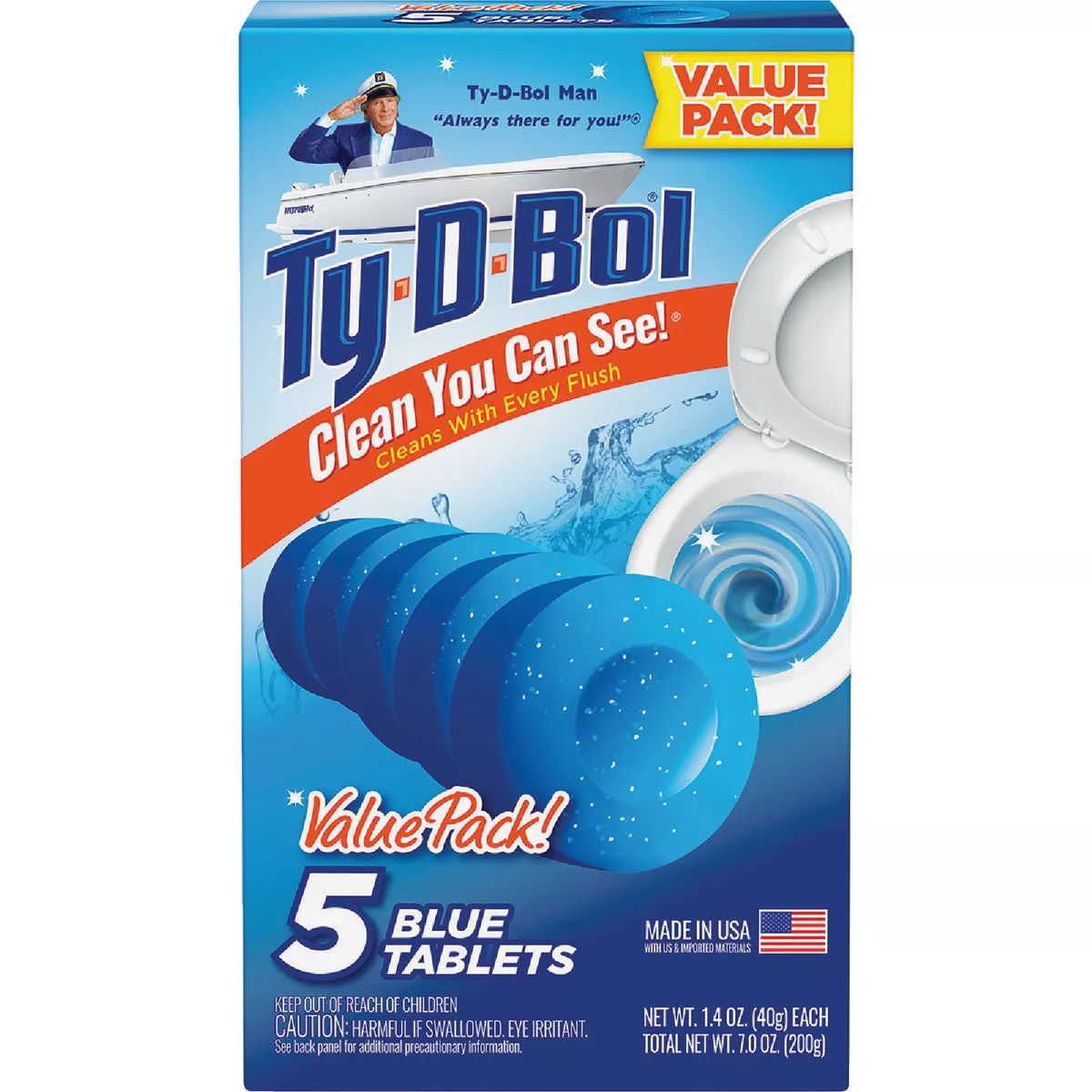 Ty-D-Bol Blue Tablet Automatic Toilet Bowl Cleaner (5-Count)