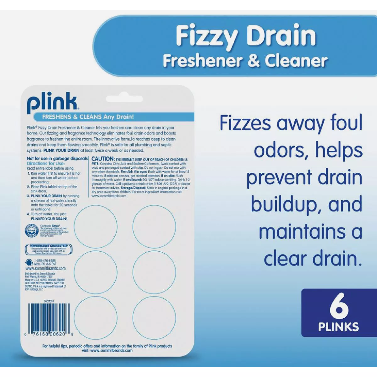 Plink Fizzy Drain Freshener & Cleaner (6-Tabs) - photo 2