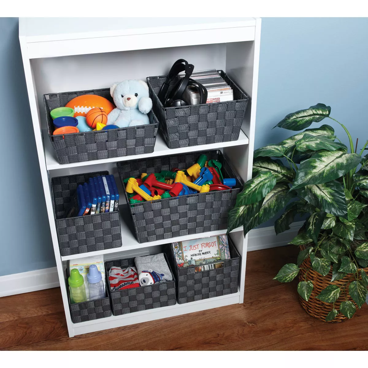 Home Impressions 4-Piece Woven Storage Basket Set, Gray - photo 3