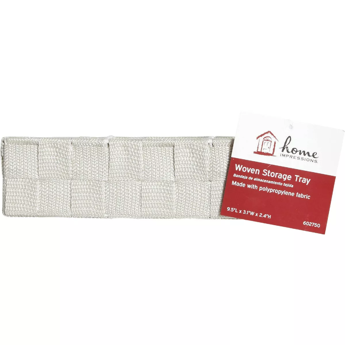 Home Impressions 3.25 In. W. x 2.25 In. H. x 9.5 In. L. Woven Storage Tray, Beige - photo 2