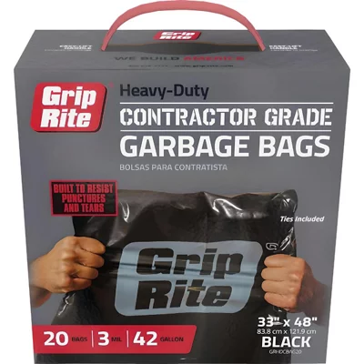 Api20 3 Mil, 42 Gal. Contractor Bags, Box Of 20 - NatCap