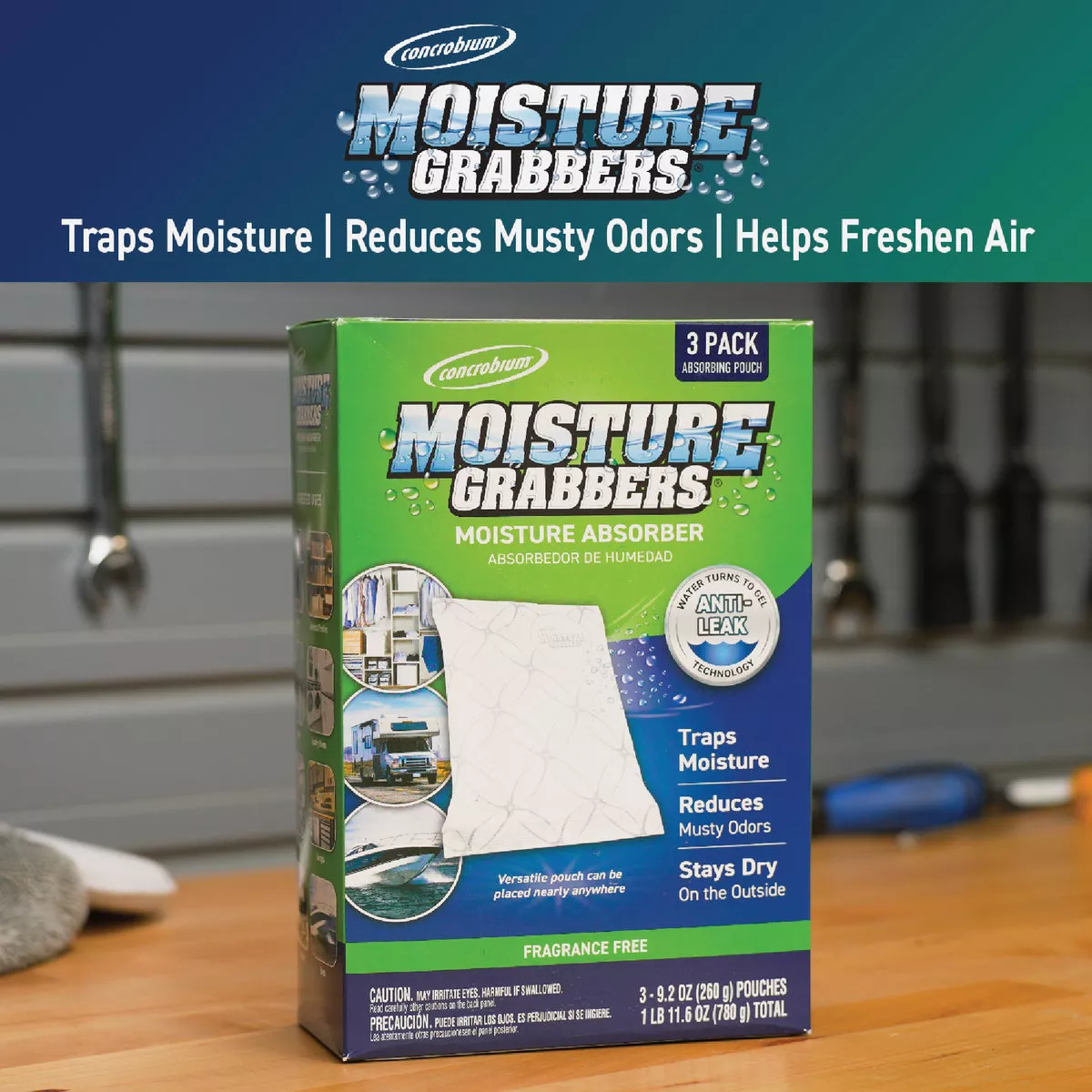 Concrobium Moisture Grabbers 27.6 Oz. Humidity Absorbing Pouch (3-Count) - photo 5