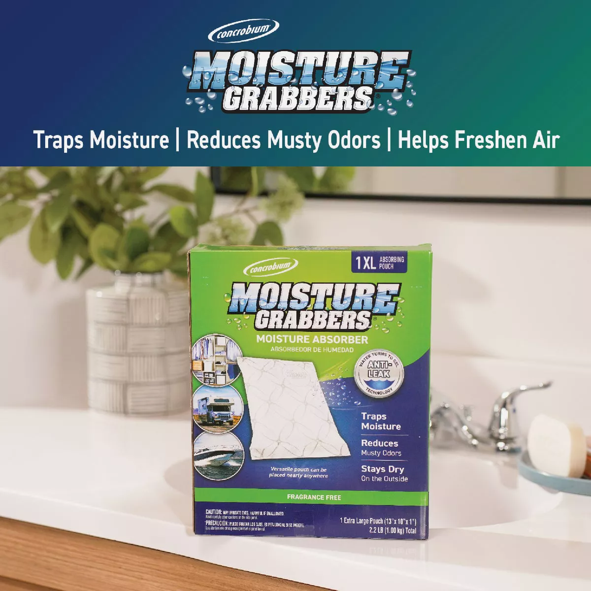 Concrobium Moisture Grabbers 35.3 Oz. XL Humidity Absorbing Pouch For Large Areas (1-Pack) - photo 2