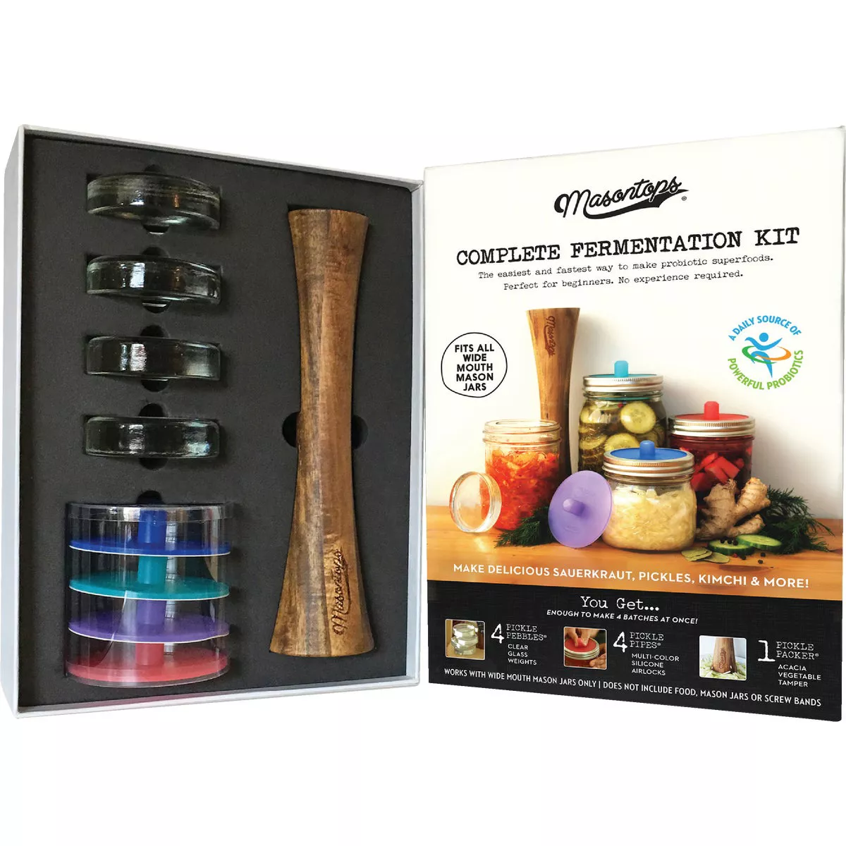 Masontops Wide Mouth Fermentation Kit (9-Piece)