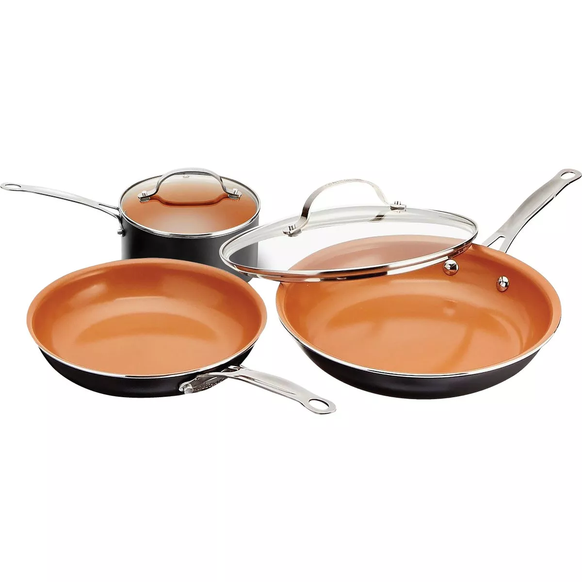Gotham Steel Gray Non-Stick Aluminum Round Cookware Set (5-Piece)