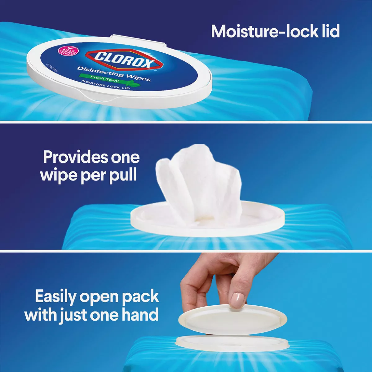 Clorox Crisp Lemon Disinfecting Cleaning Wipes Flexpack (75-Count) - photo 3