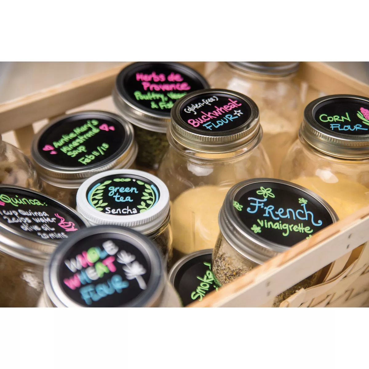 Masontops Regular-Mouth Chalk Top Canning Jar Lids (8-Count) - photo 3