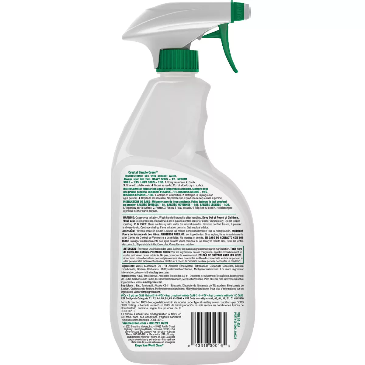 Simple Green Crystal 24 Oz. Industrial Cleaner & Degreaser - photo 2