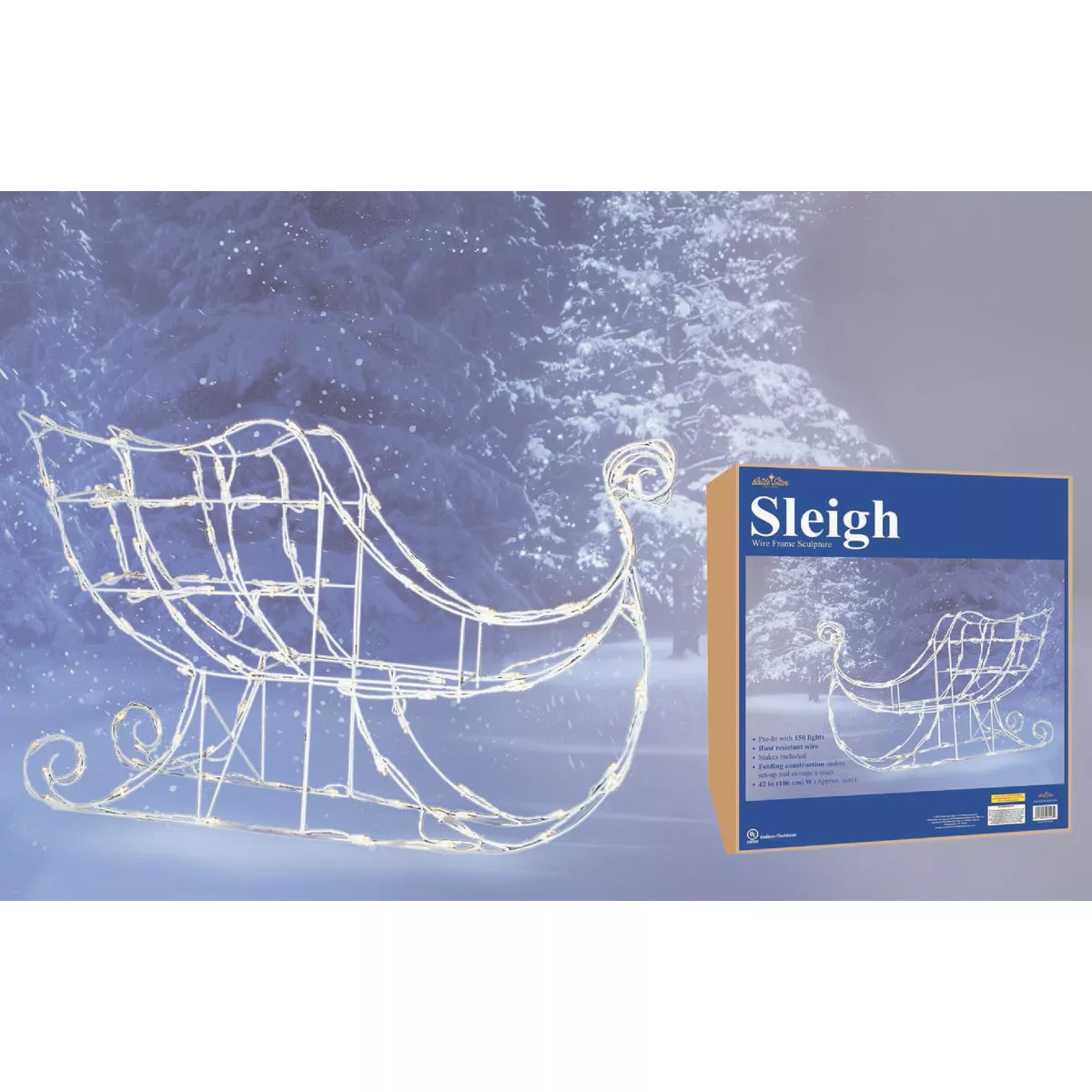 Brite Star 42 In. Incandescent Sleigh Holiday Figure