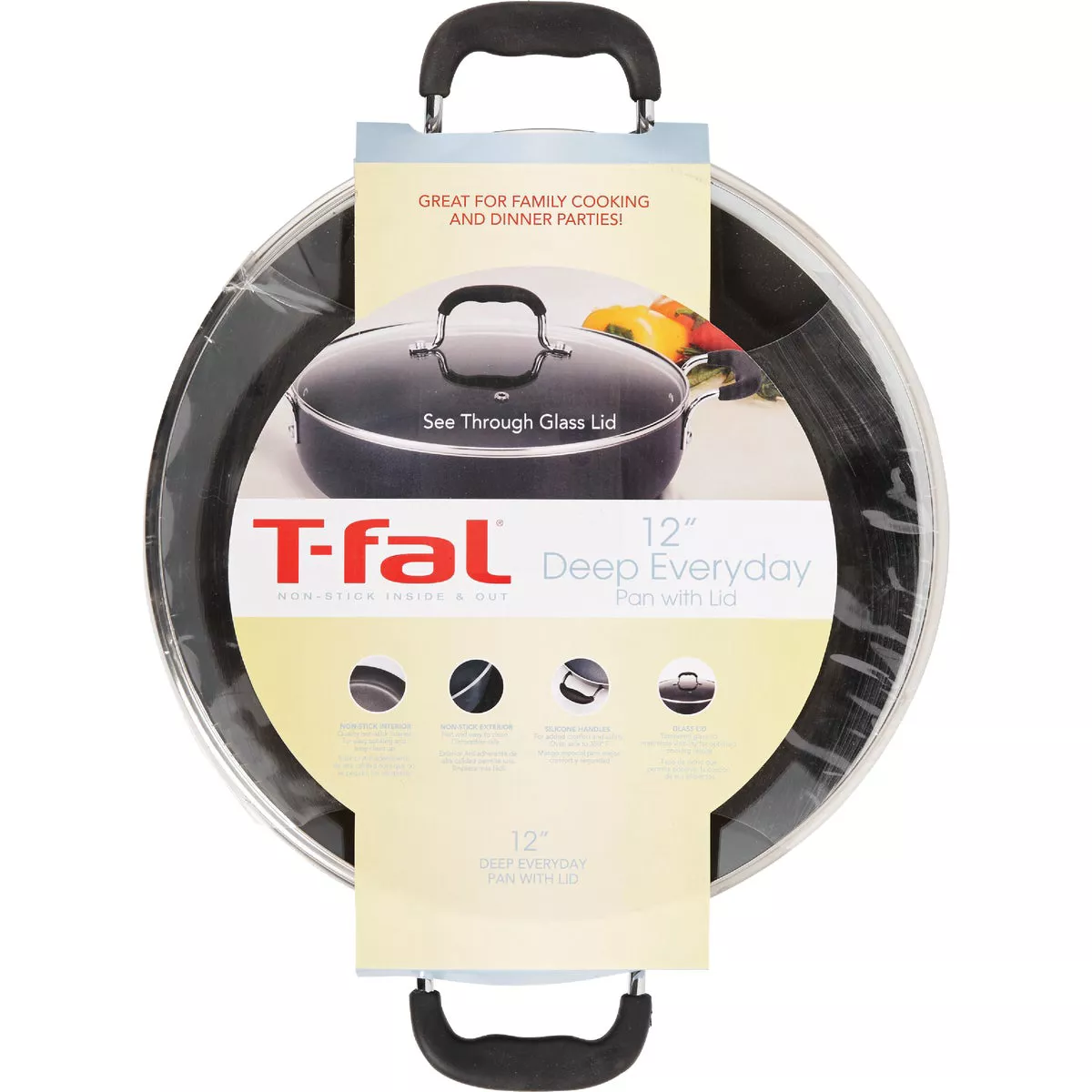 T-fal Essentials 12 In. Black Nonstick Everyday Pan - photo 2