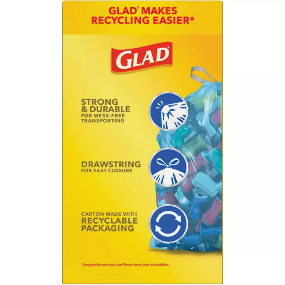 Glad Recycling 13 Gal. Tall Kitchen Blue Trash Bag (45-Count) - photo 6