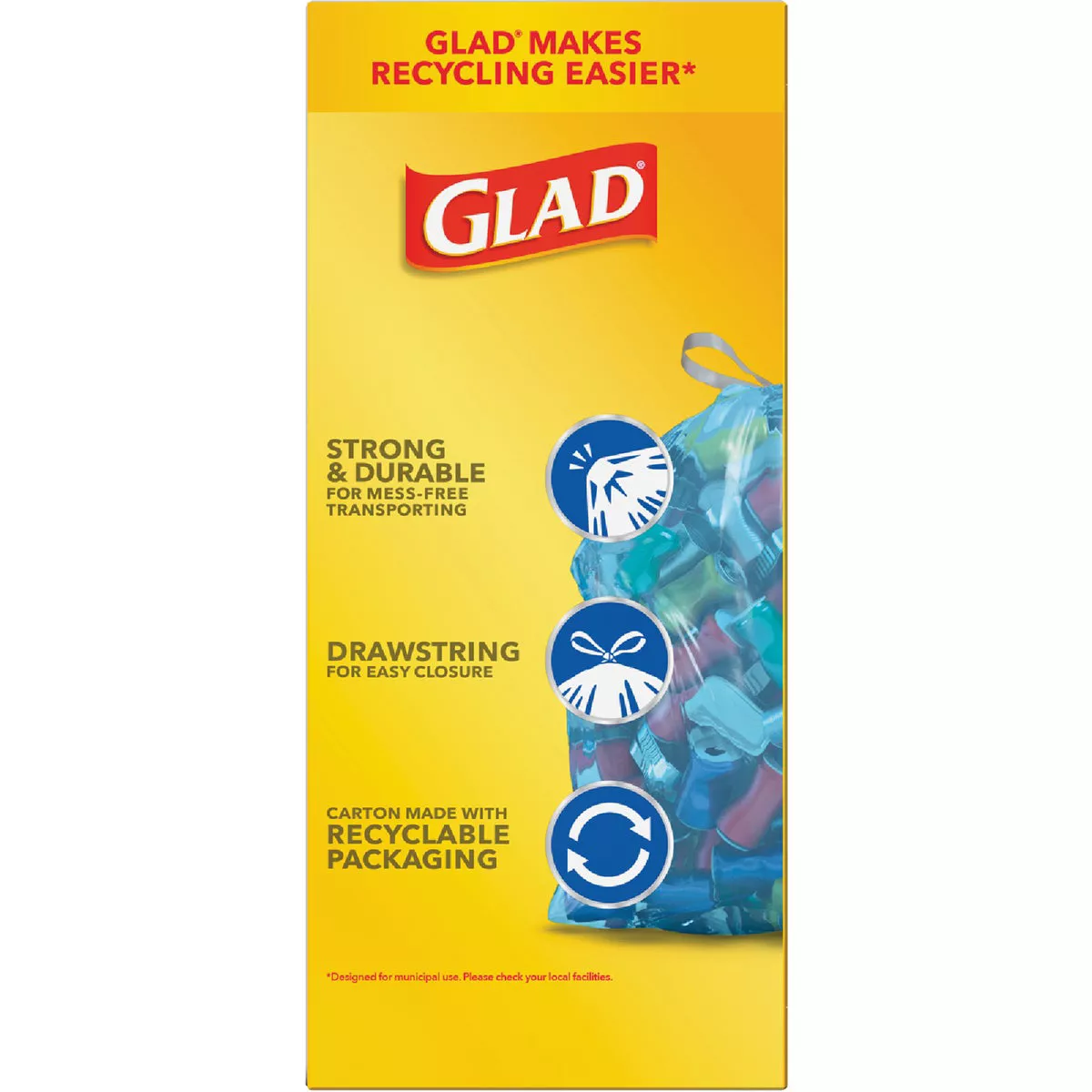 Glad Recycling 30 Gal. Large Blue Trash Bag (28-Count) - photo 4