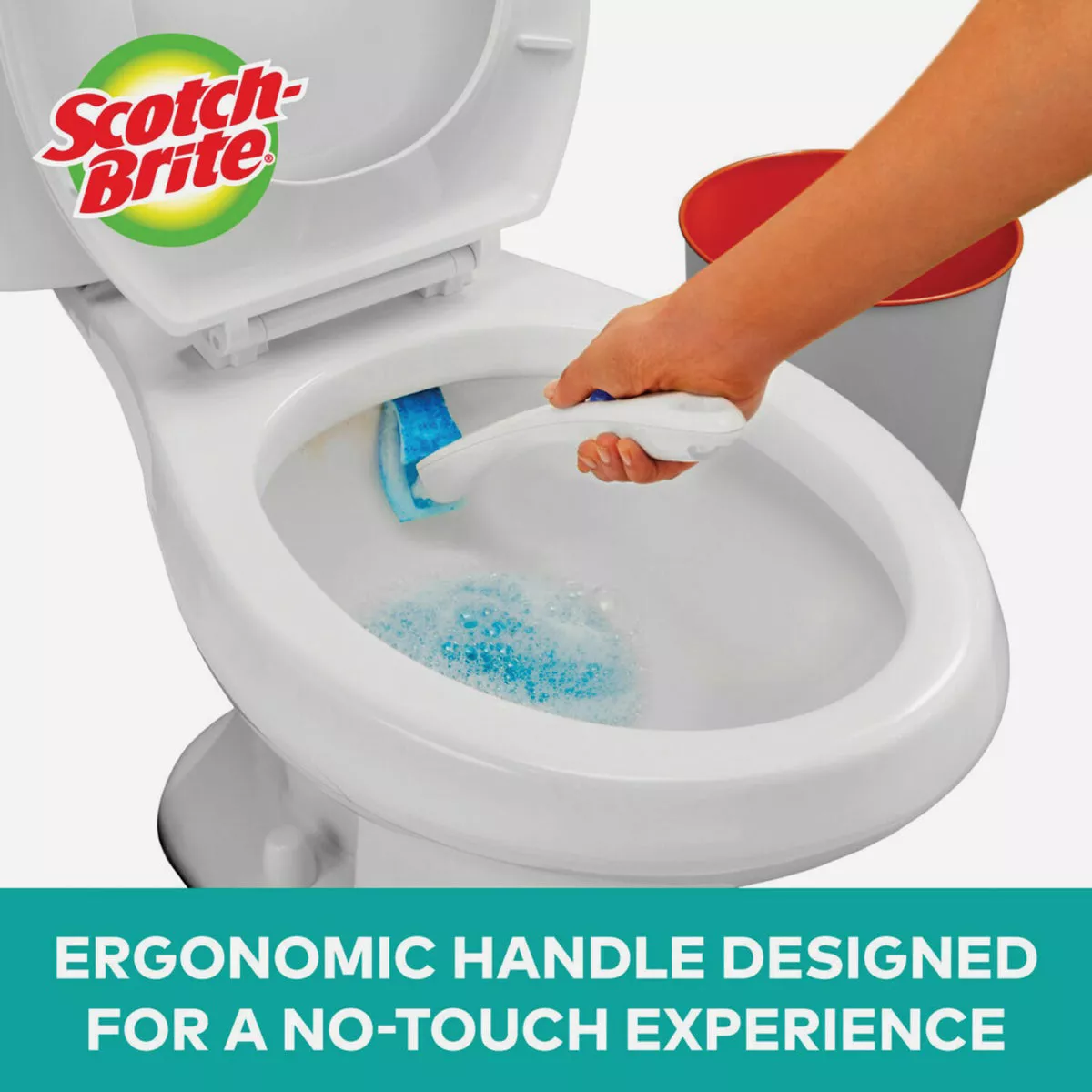 Scotch-Brite Disposable Toilet Scrubber Cleaning System, 1 Wand/5 Refill Sponges - photo 3