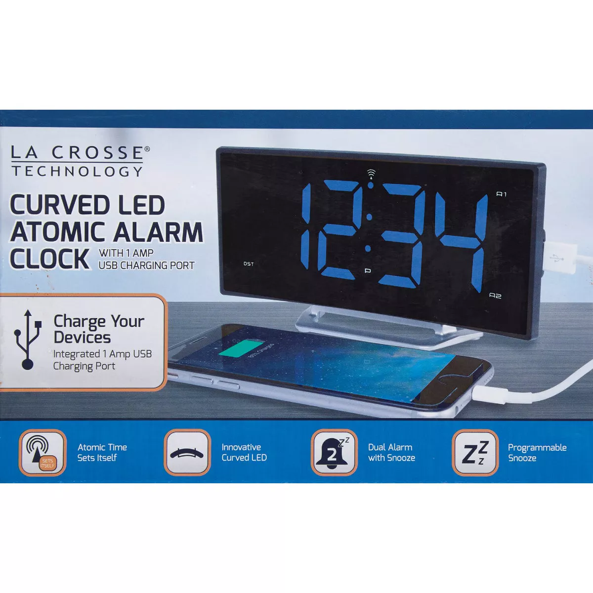La Crosse Technology Atomic Curve LED Electric Alarm Clock - photo 2