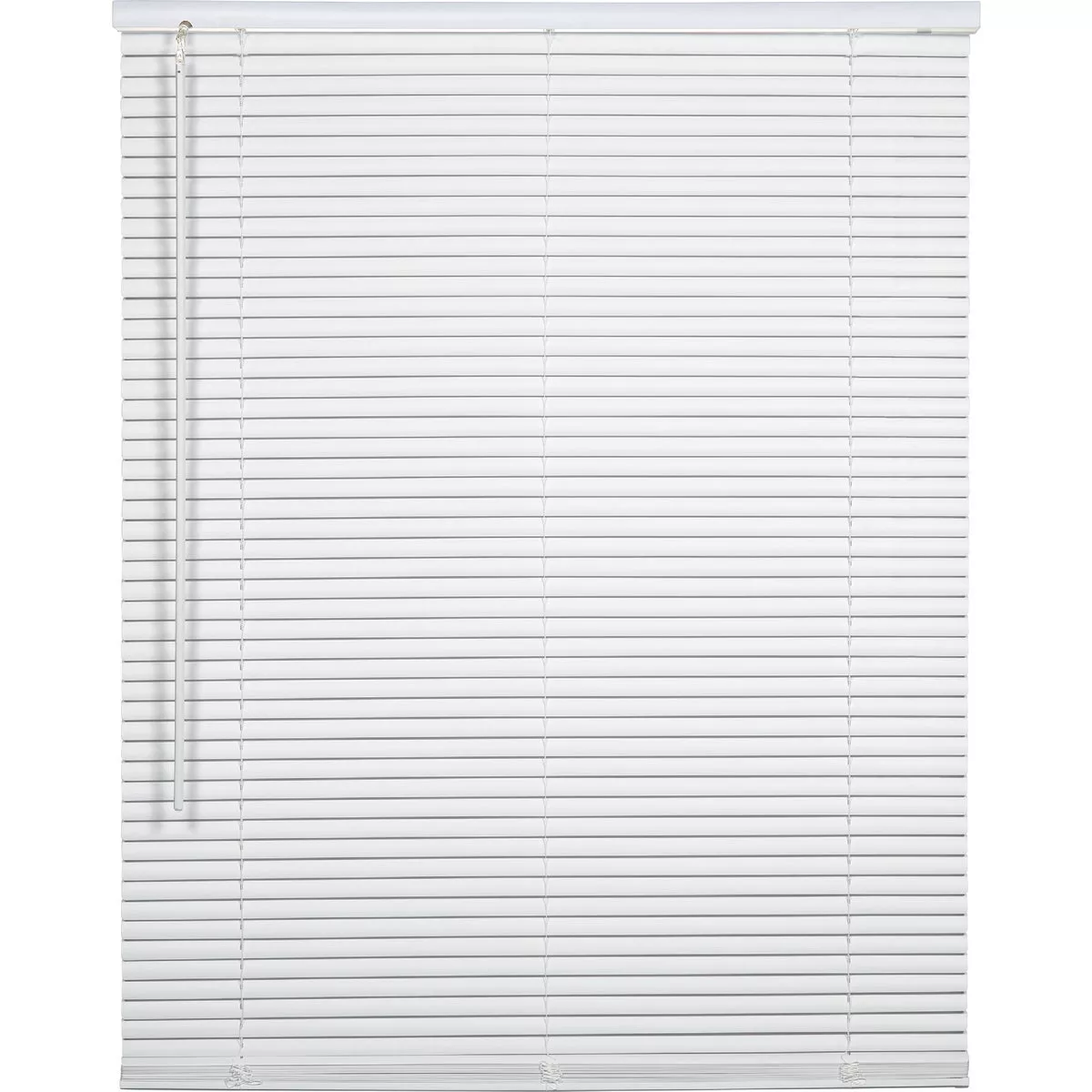 Home Impressions 52 In. x 64 In. x 1 In. White Vinyl Light Filtering Cordless Mini Blind