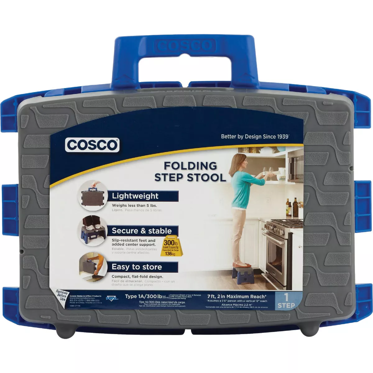 COSCO 1-Step Blue Folding Step Stool - photo 2