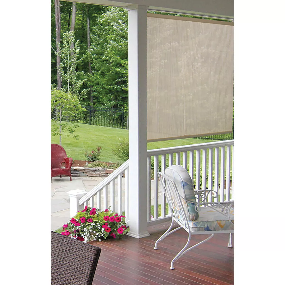 Home Impressions 96 In. x 72 In. Ivory Fabric Indoor/Outdoor Cordless Roller Shade - photo 3