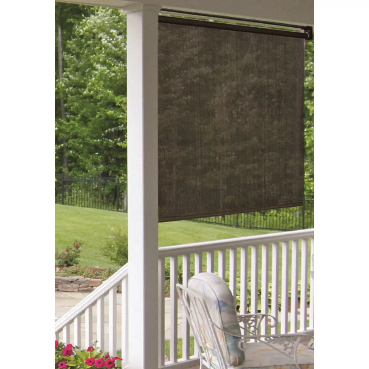Home Impressions 48 In. x 72 In. Brown Fabric Indoor/Outdoor Cordless Roller Shade - photo 4