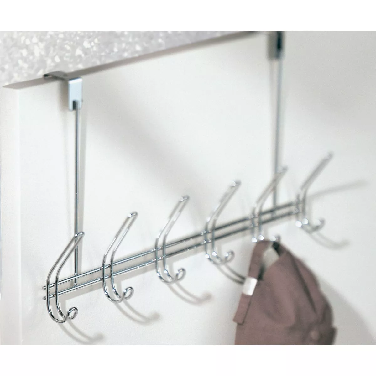 iDesign Classico Over-The-Door Chrome 6-Hook Rail - photo 2