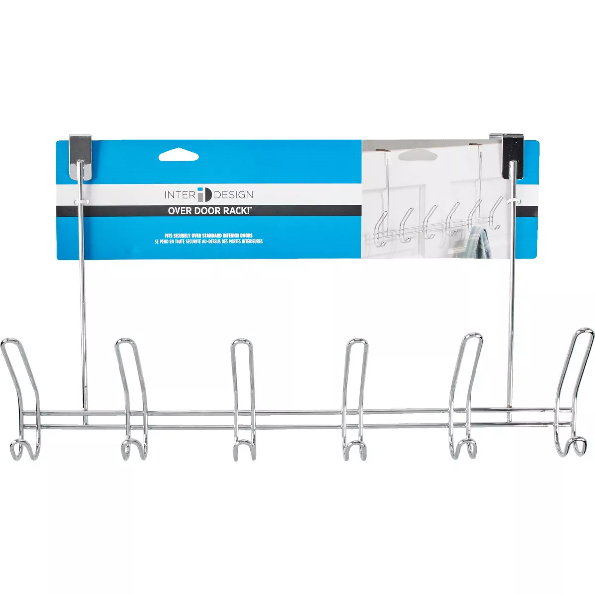 iDesign Classico Over-The-Door Chrome 6-Hook Rail - photo 3