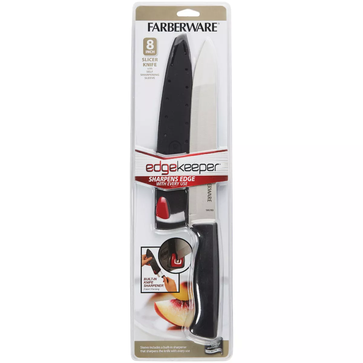 Farberware 8 In. Black Slicer Knife with Edgekeeper Sheath - photo 2