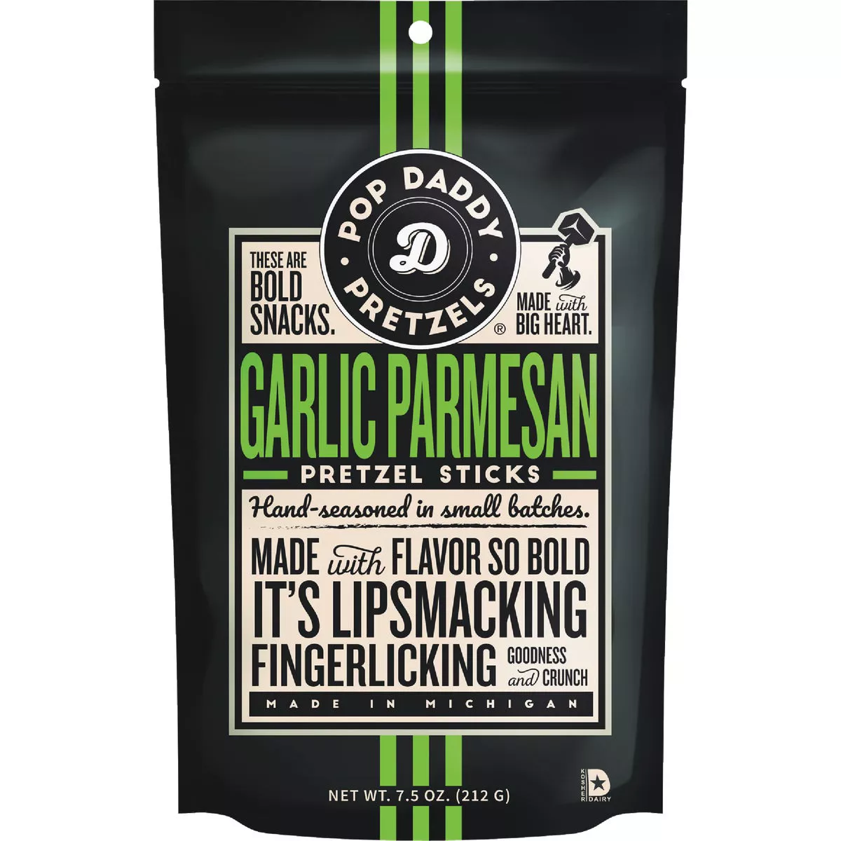 Pop Daddy 7.5 Oz. Garlic Parmesan Pretzel Sticks