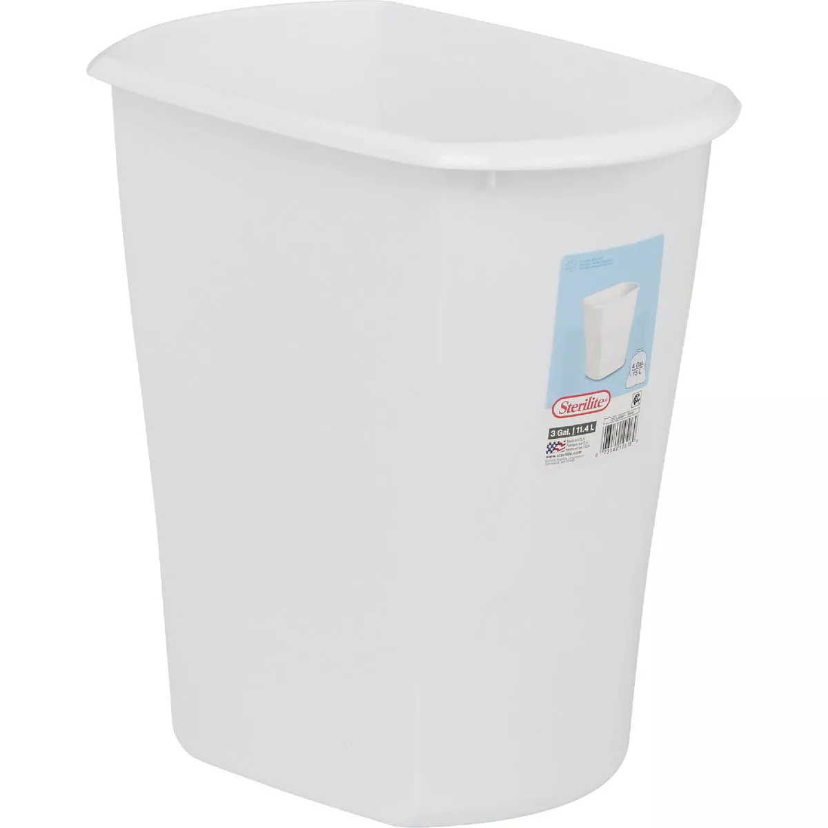 Sterilite 3 Gal. Rectangular Wastebasket