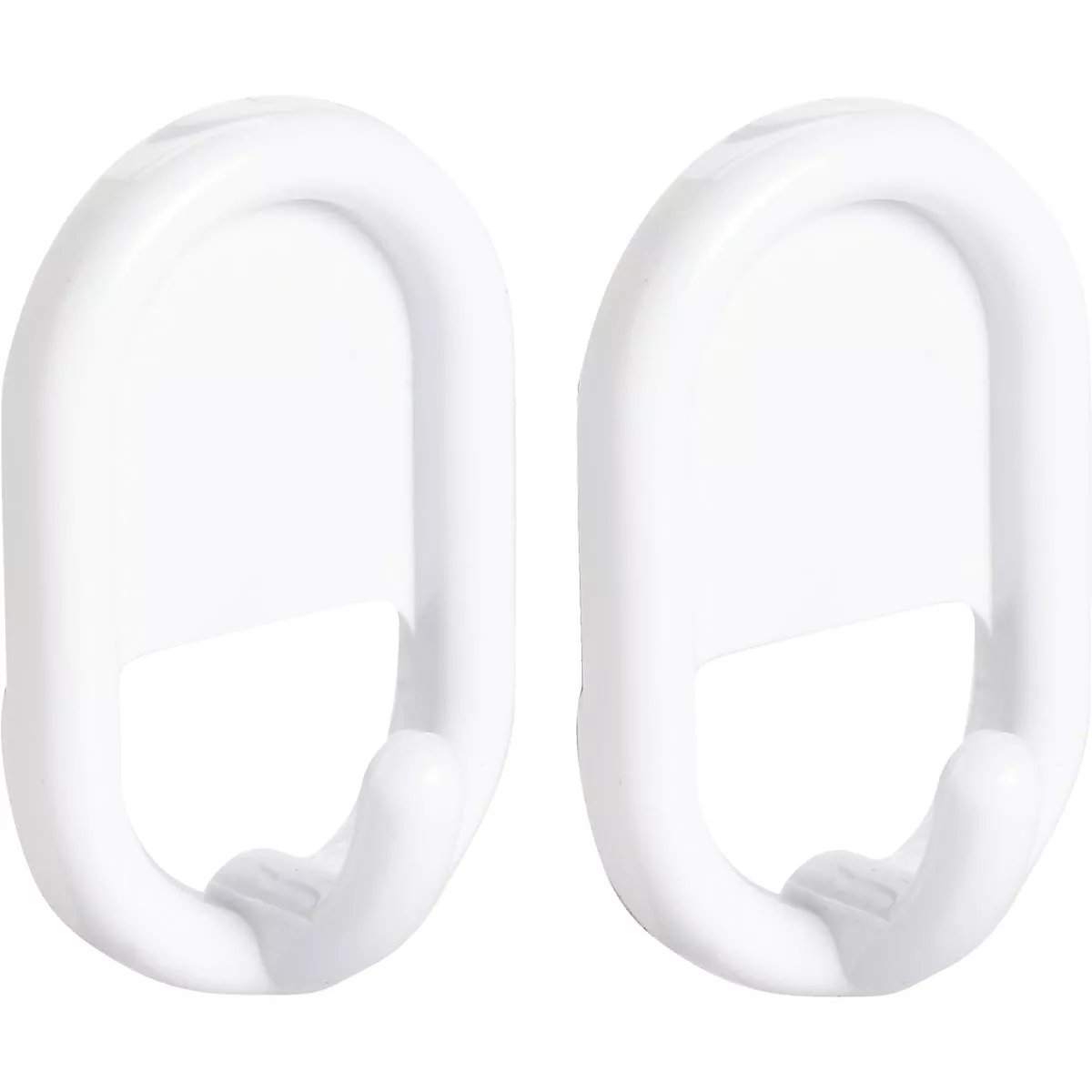 iDesign Utility White Plastic Adhesive Hook (2-Pack)