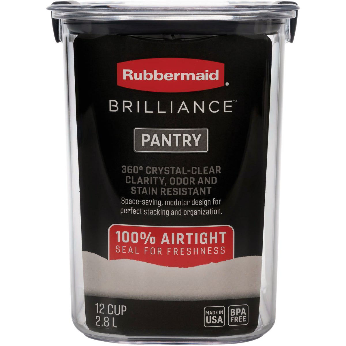 Rubbermaid Brilliance 12 Cup Pantry Airtight Food Storage Container : Target