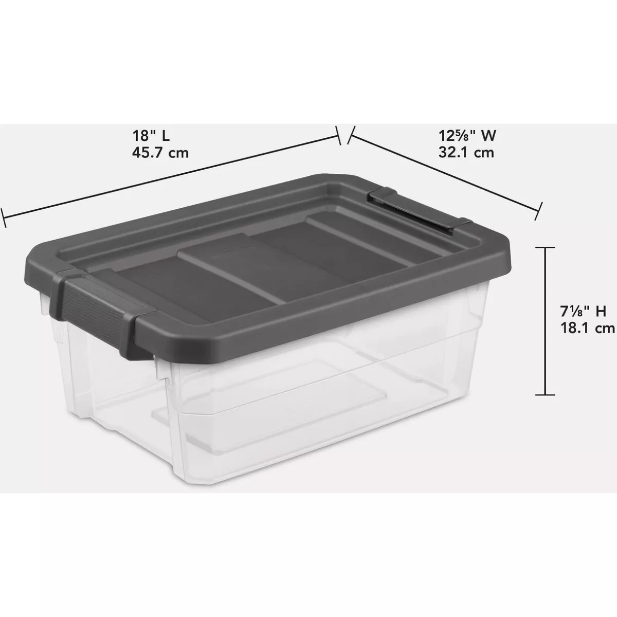 Sterilite 16 Qt./15L Flat Gray Stacker Storage Tote - photo 3