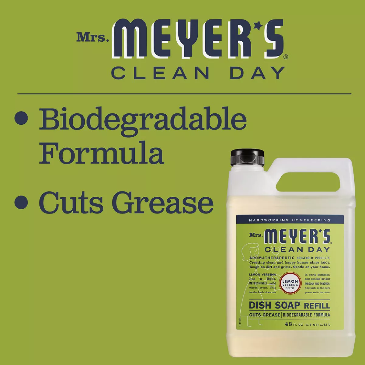 Mrs. Meyer's Clean Day 48 Oz. Lemon Verbena Liquid Dish Soap Refill - photo 2