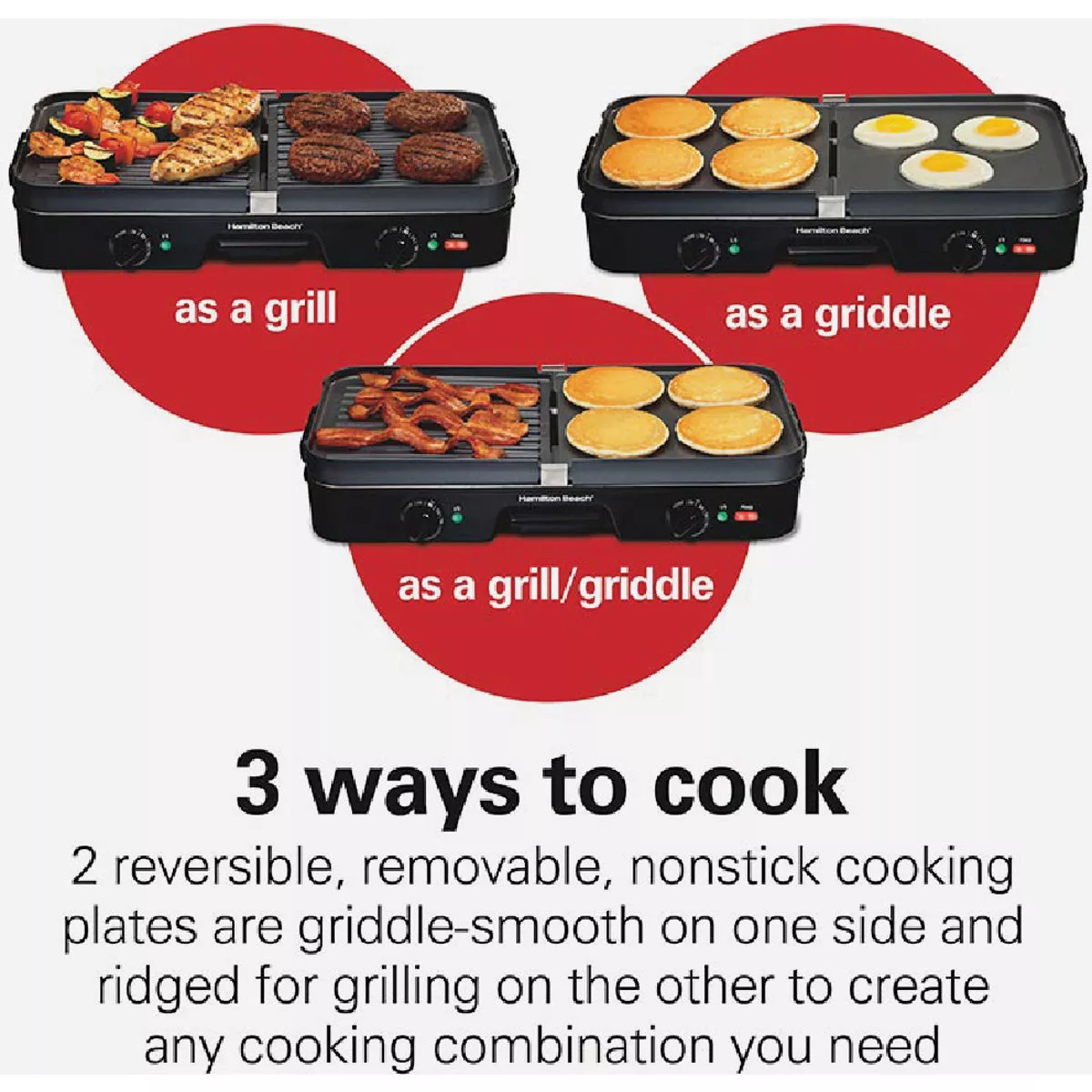 Hamilton Beach 3-In-One Electric Grill/Griddle - photo 3
