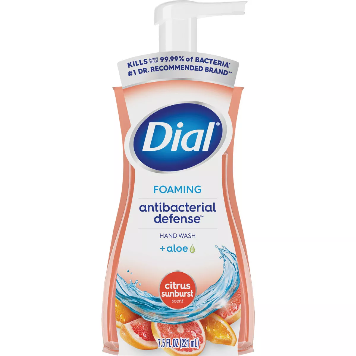 Dial Antibacterial Defense 7.5 Oz. Citrus Sunburst + Aloe Foaming Hand Wash