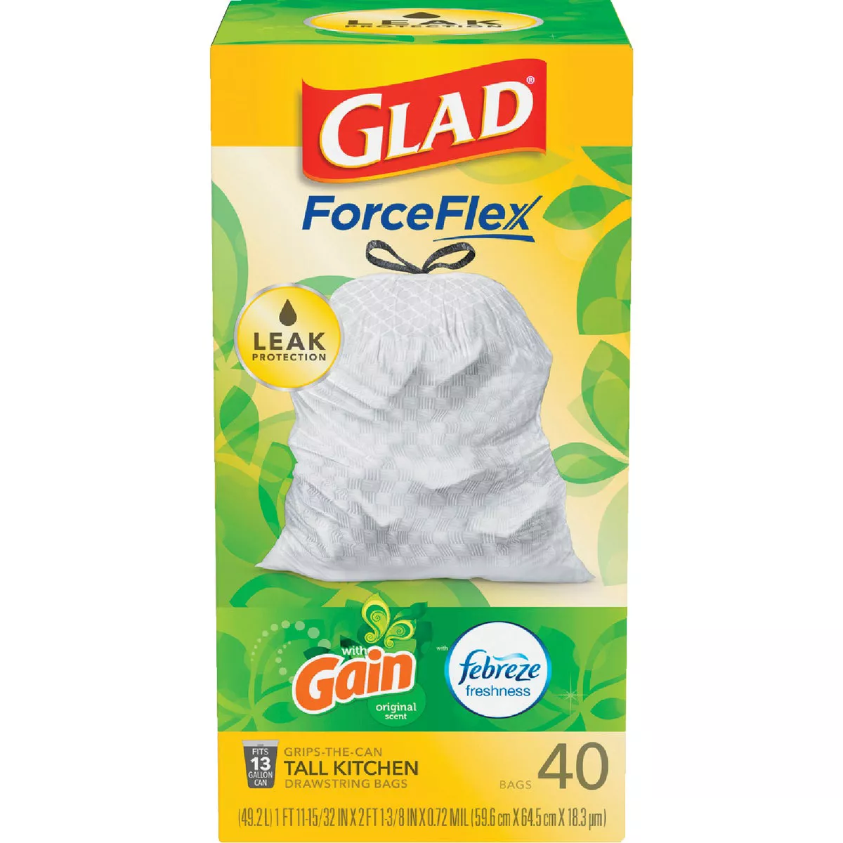 Glad Febreze 13 Gal. Fresh LeakGuard Tall Kitchen White Trash Bag (40-Count) - photo 3