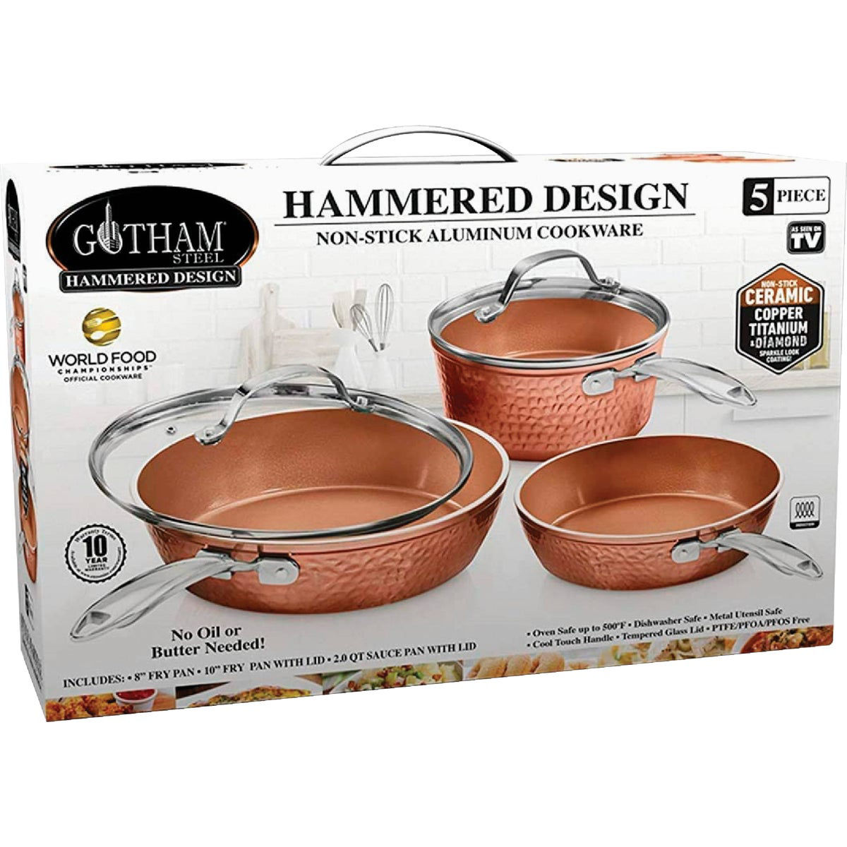 Gotham Steel Hammered Cookware Set (5 Piece) Do it Best