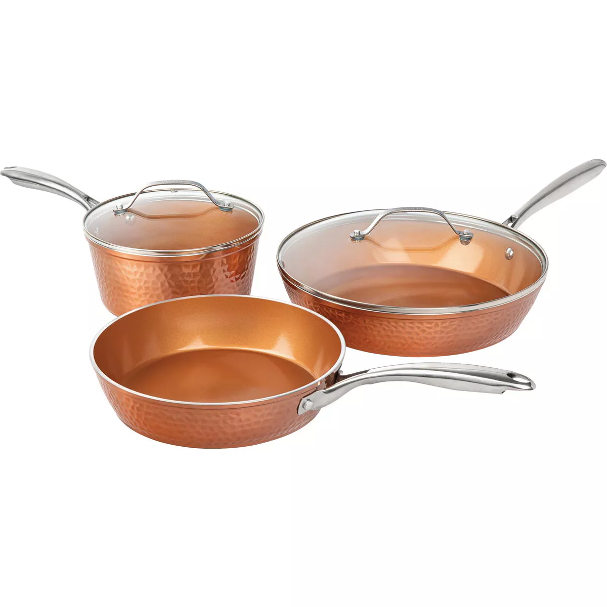 Gotham Steel Hammered Cookware Set (5 Piece) - photo 2