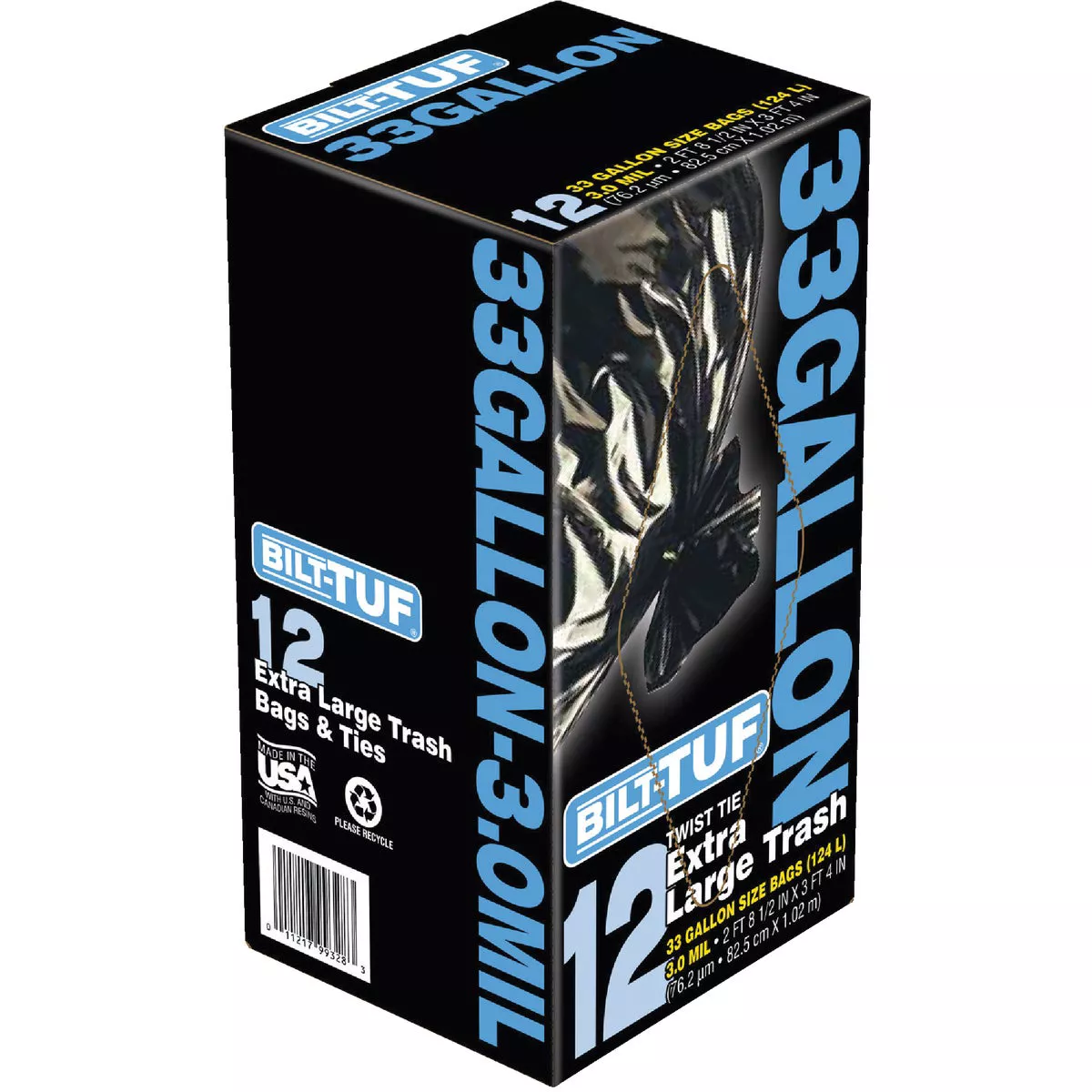 Bilt-Tuf 33 Gal. Extra Large Black Trash Bag (12-Count)